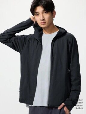 Uniqlo Extra Stretch DRY-EX UV Protection Light Weight Full Zip Hoodie Jacket